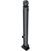 Ornamental bollard | Series 484B | � 82 mm | foldable, self-engaging lockto be fixed by plugs, with base plate 100 x 150 mm | with triangular locking mechanism acc. with DIN 3223 | without eyelet